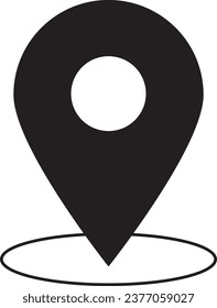 Puntos de ubicación, signo de ubicación, vector de navegación, navegación en fondo limpio, icono de ubicación