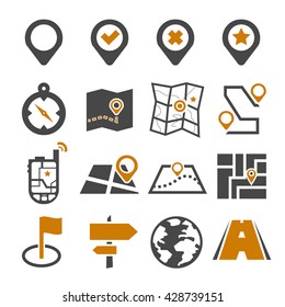 location, position icon set