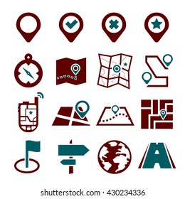 location, position icon set