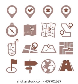 location, position icon set