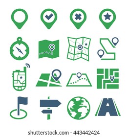 location, position icon set