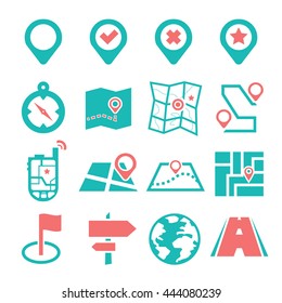 location, position icon set