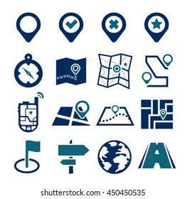 location, position icon set