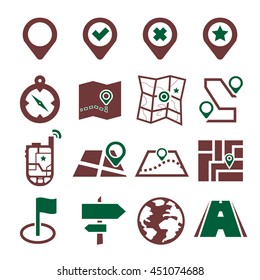 location, position icon set