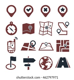 location, position icon set