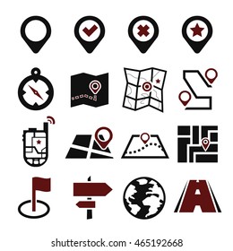 location, position icon set