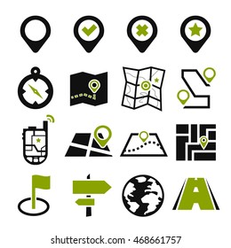 location, position icon set