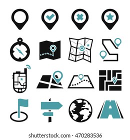 location, position icon set