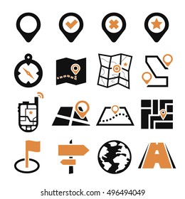 location, position icon set