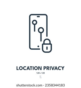 Location Privacy Icon. Navigation, GPS, Position. Editable Stroke. Simple Vector Icon