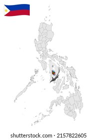 Location Province of Iloilo on map Philippines. 3d location sign  of  Iloilo. Quality map with  provinces of  Philippines for your design. Vector illustration. EPS10.