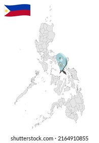 Location Province of Masbate on map Philippines. 3d location sign  of Province Masbate. Quality map with  provinces of  Philippines for your design. Vector illustration. EPS10.