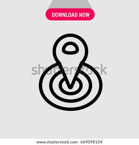 Location radius vector icon, Destination point symbol. Simple, modern flat vector illustration for mobile app, website or desktop app 