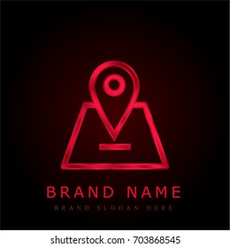 Location red chromium metallic logo
