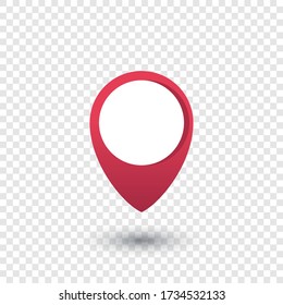 Location. Red icon on a transparent layer.
