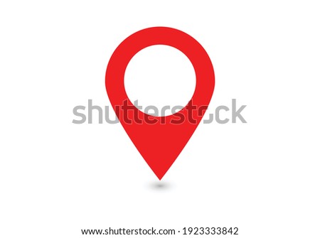 Location red icon. Thin lines