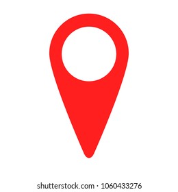 Location red icon vector. Pin sign Isolated on white background. Navigation map, gps, direction, place, compass, contact, search concept. Flat style for graphic design, logo