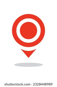 Location red icon vector. Pin sign Isolated on white background. Flat style for graphic design.