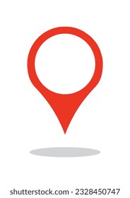 Location red icon vector. Pin sign Isolated on white background. Flat style for graphic design, logo.