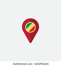 Location - Republic of The Congo circle flag graphic element Illustration template design