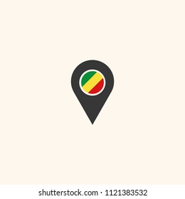 Location Republic of the Congo
 flag silhouette vector illustration

