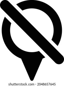 location restricted vector glyph flat icon