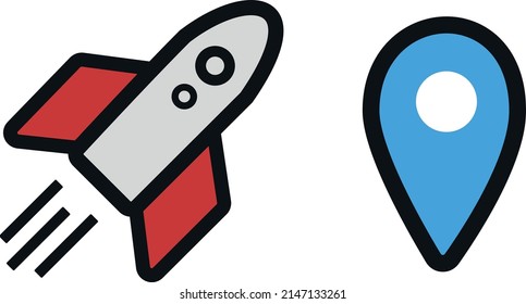 ubicación e iconos y simbolismo de cohetes