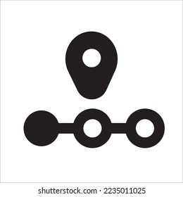 Location Route Icon Solid Style