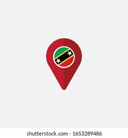Ubicación - Elemento gráfico de la bandera circular de Saint Kitts y Nevis Diseño de la plantilla de ilustración
