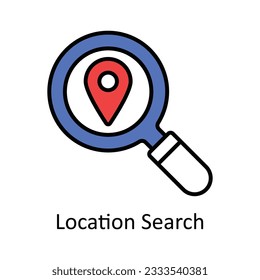 Location Search Filled Outline Icon Design illustration. Map and Navigation Symbol on White background EPS 10 File