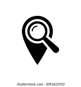 Diseño de icono de búsqueda de ubicación aislado en fondo blanco