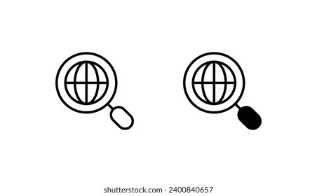 Suchsymbol-Design mit weißem Hintergrund, Stockgrafik