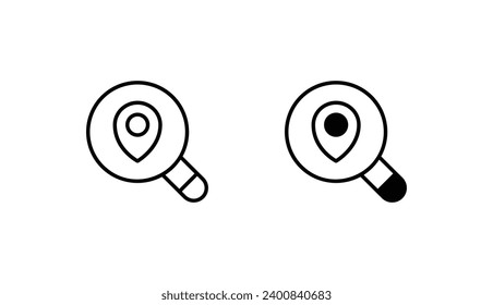 location search icon design with white background stock illustration