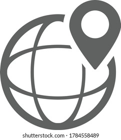 Location search icon / gray vwctor