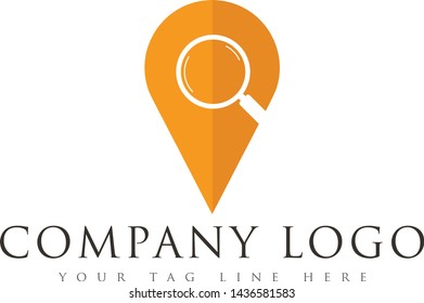 Location Search Icon Logo Design.this is high resolution,creative and unique Search logo.you can use this logo for your company and website.this is print ready logo.