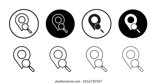 Location search icon Thin line illustration set