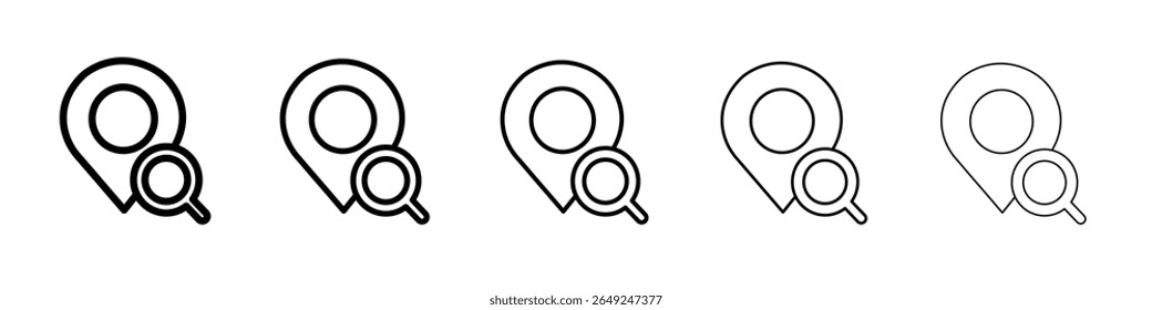 location search icon thin line outline set or collection