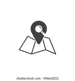 Location search pin on map. Location icon. vector illustration.