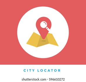 Location search pin on map. Location icon. vector illustration.