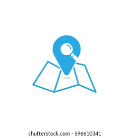 Location search pin on map. Location icon. vector illustration.