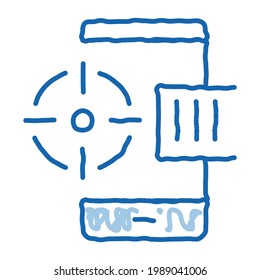 location search sketch icon vector. Hand drawn blue doodle line art location search sign. isolated symbol illustration