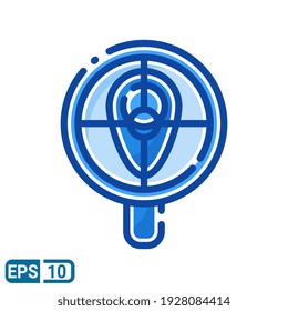 location searching icon in filled line style isolated on white background. vector illustration for website and app. EPS 10