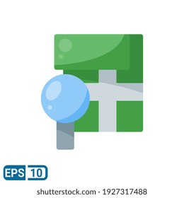 location searching icon in flat style isolated on white background. vector illustration for website and app. EPS 10