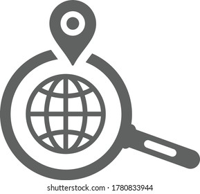 Location searching icon / gray color