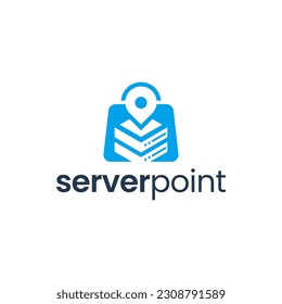 Location and server pin combination logo. It is suitable for use as a server logo.