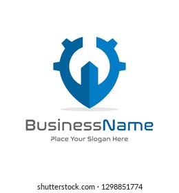 Location service of car vector logo template. This logo is suitable for industrial, transportation and business.