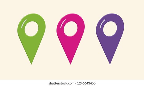 Location services colourful pins that can be placed on a map