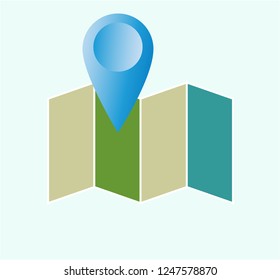 Location services GPS vector blue pin that is used on a digital map