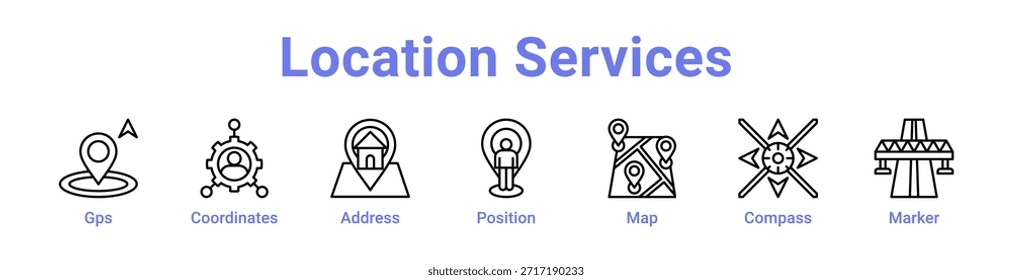 -Locación Servicios icono Anuncio y colección