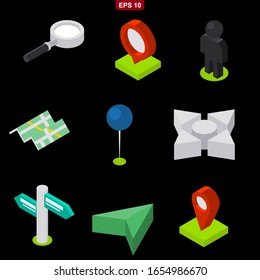 Location set icon stock vector illustration